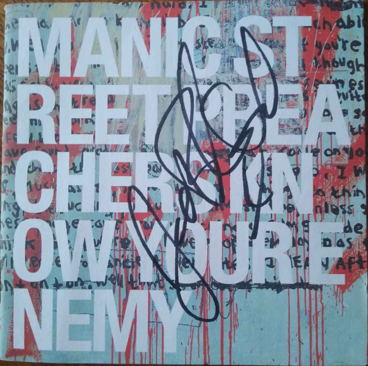 Manic Street Preachers signed LP cover